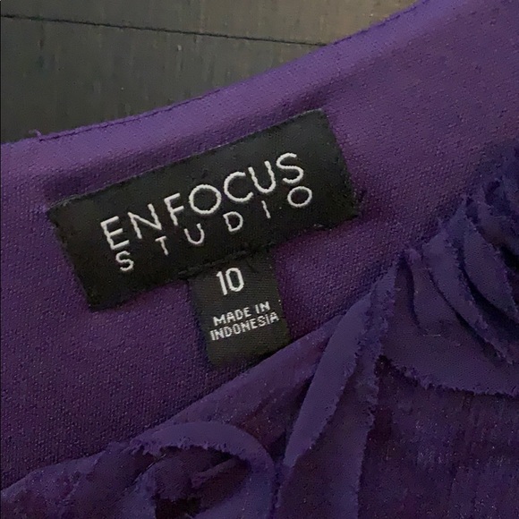 Enfocus Studio purple one shoulder dress 10 - Picture 6 of 7